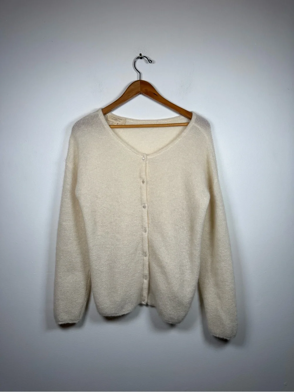 Sezane Gaspard Mohair Blend Cardigan Ecru - Picture 2 of 7